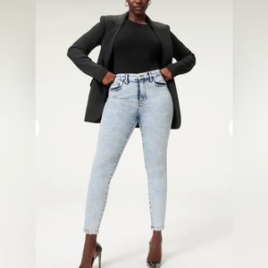 Good American Good Legs Cropped Jeans Blue837 size 26/2